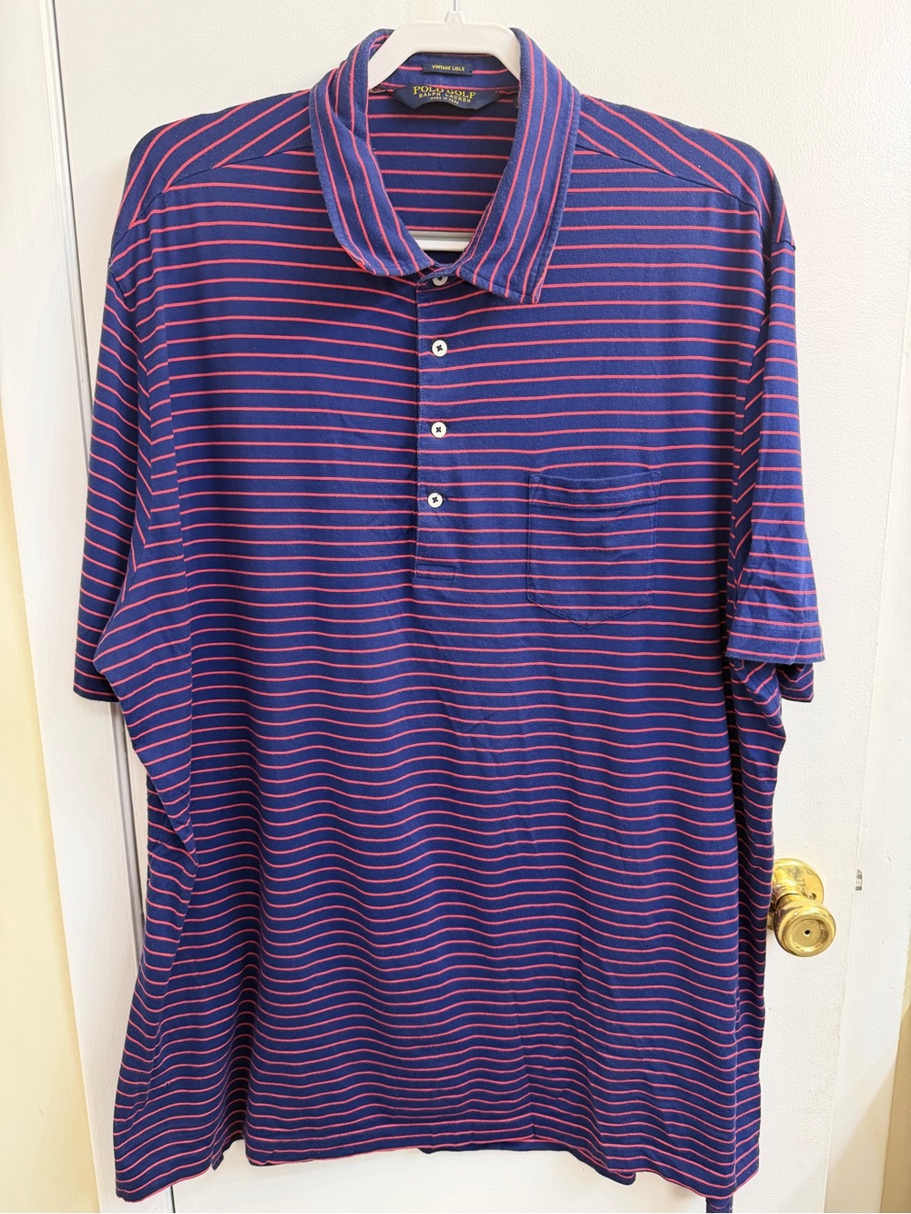 Polo by Ralph Lauren Purple with Pink Stripe Polo golf Shirt